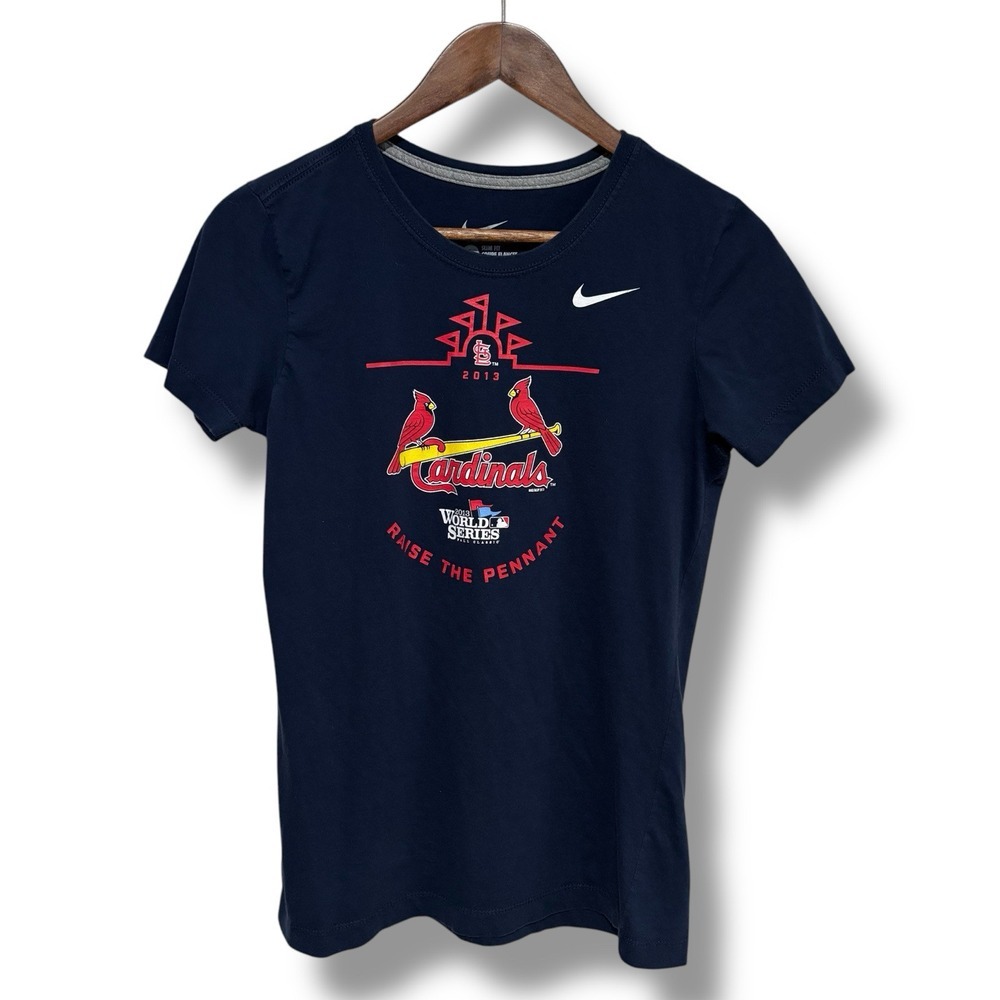 Nike Women's St Louis Cardinals 2013 Graphic T‎ Shirt Navy Size L 16 x 26